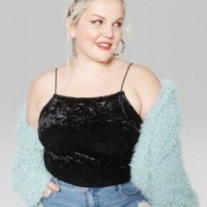 Wild fable Black Velvet Crop Cami Tank